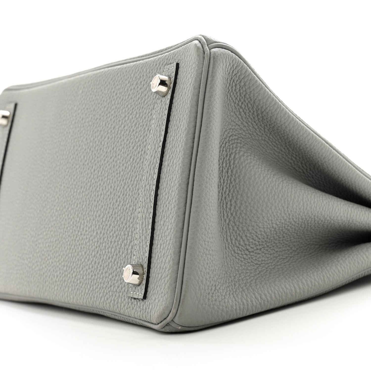 Hermes Togo Horseshoe Birkin 30 Gris Mouette Bleu Electrique 10 of 12