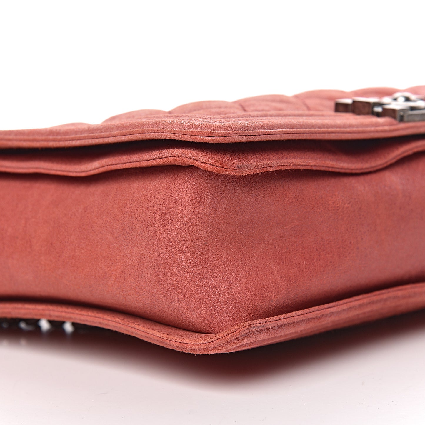 Iridescent Calfskin Quilted New Medium Gentle Boy Flap Red