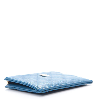 Chanel Caviar Quilted CC Zip Card Holder Blue 4 of 8