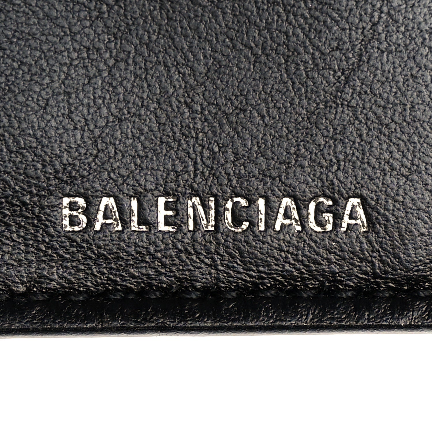 Balenciaga Calfskin Leopard Print Logo Everyday Mini Wallet Black 6 of 9