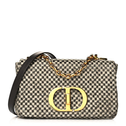 Christian Dior Calfskin Beaded Small Caro Bag Grey 1 of 9
