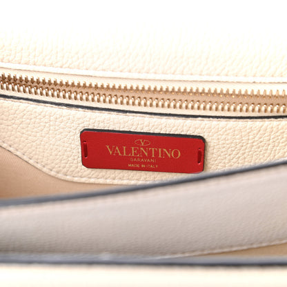 Valentino Garavani Grainy Calfskin Embossed VLTN Uptown Top Handle Bag Ivory 8 of 9