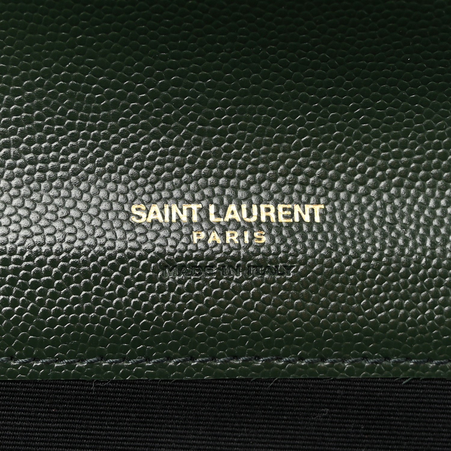 Saint Laurent Grain De Poudre Textured Mixed Matelasse Triquilt Monogram Clutch Vert Fonce 6 of 7