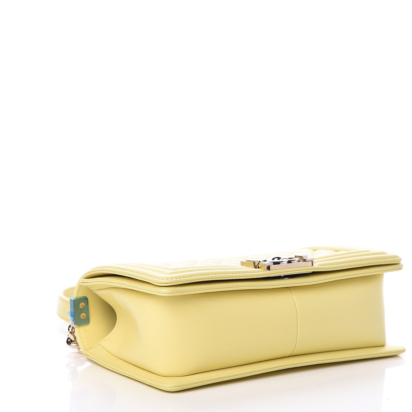Lambskin Quilted Medium Boy Flap Yellow