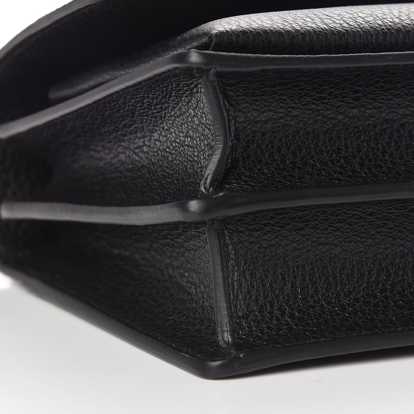 Grained Calfskin Medium Monogram Sunset Satchel Black