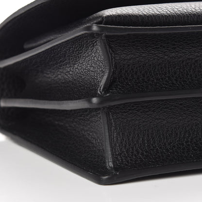 Saint Laurent Grained Calfskin Medium Monogram Sunset Satchel Black 9 of 10