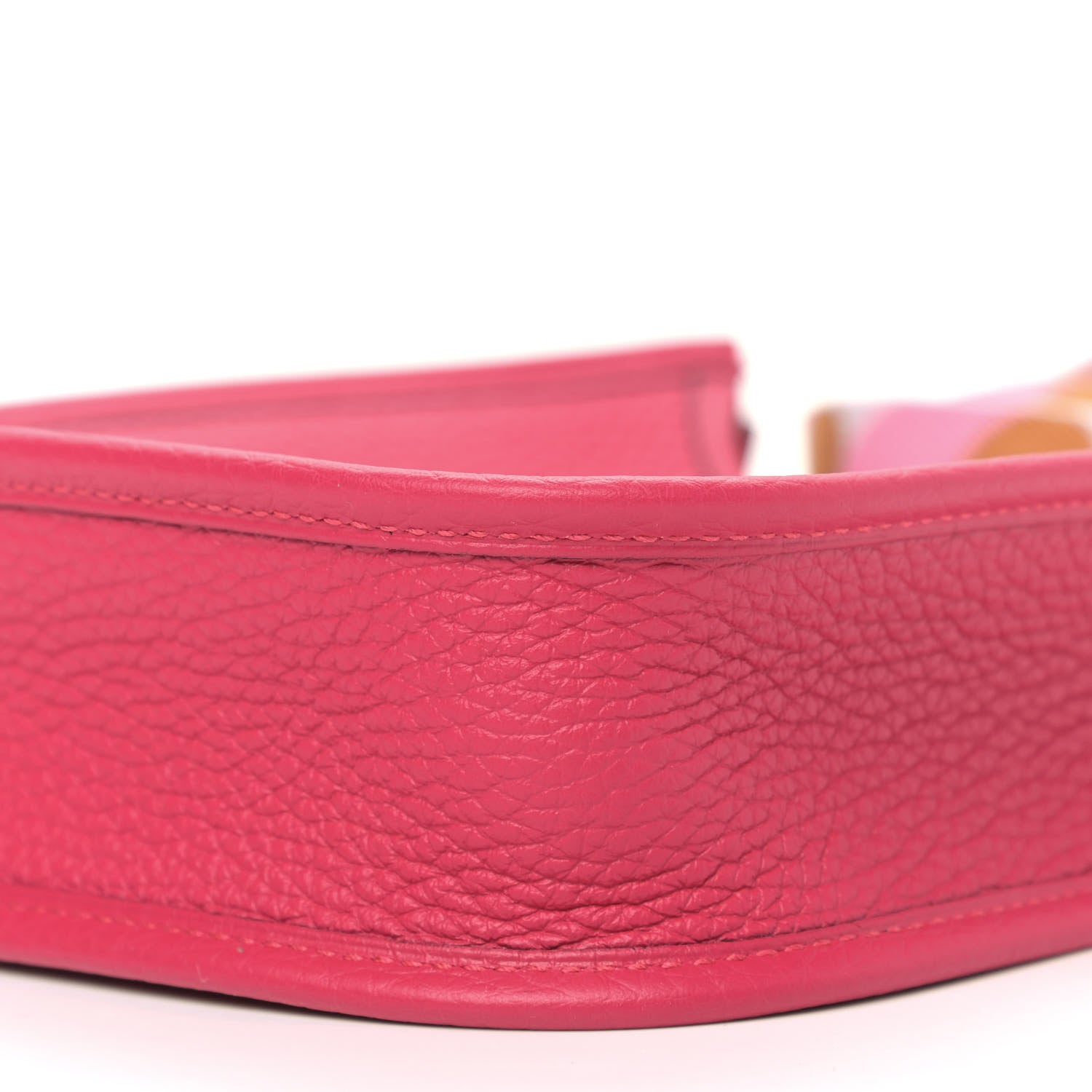 Hermes Taurillon Clemence Flipperball Sangle Evelyne TPM Framboise 8 of 8