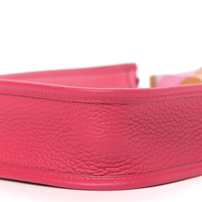Hermes Taurillon Clemence Flipperball Sangle Evelyne TPM Framboise 8 of 8