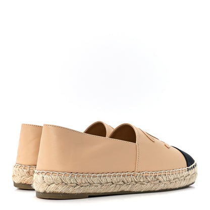 Chanel Lambskin CC Espadrilles 37 Beige Black 4 of 11
