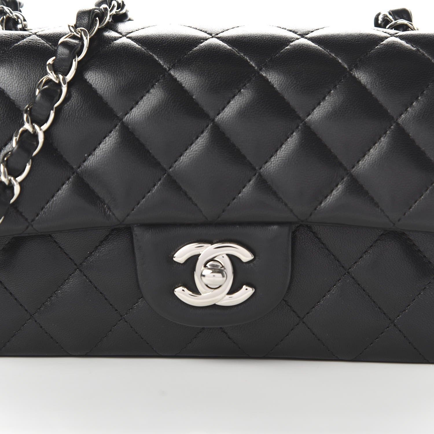 Chanel Lambskin Quilted Mini Rectangular Flap Black 10 of 11