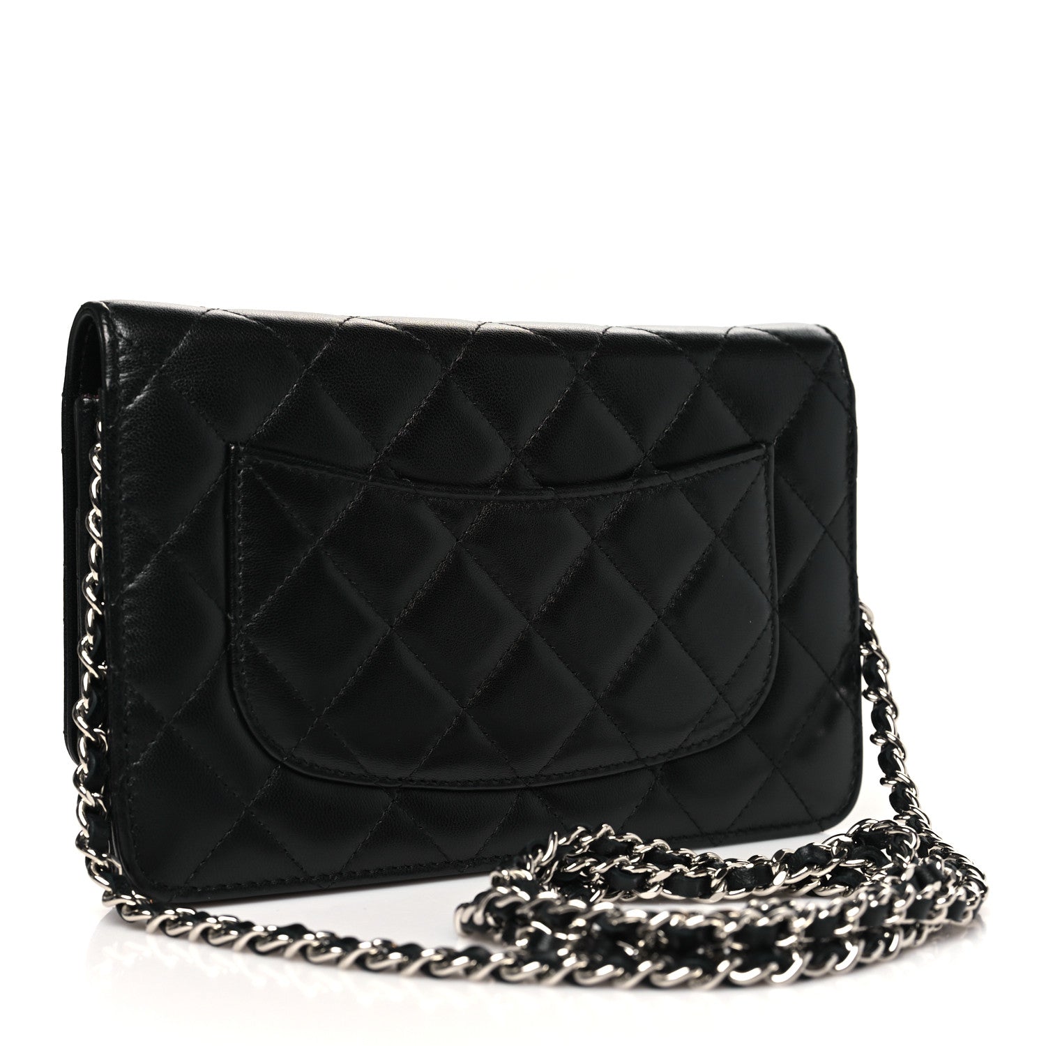 Chanel Lambskin Quilted Wallet On Chain WOC Black 3 of 11