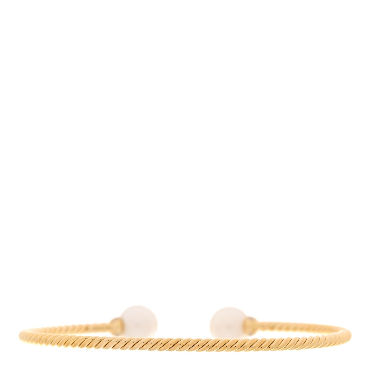 David Yurman 18K Yellow Gold Diamond Pearl 8.5mm Solari Bracelet 2 of 4
