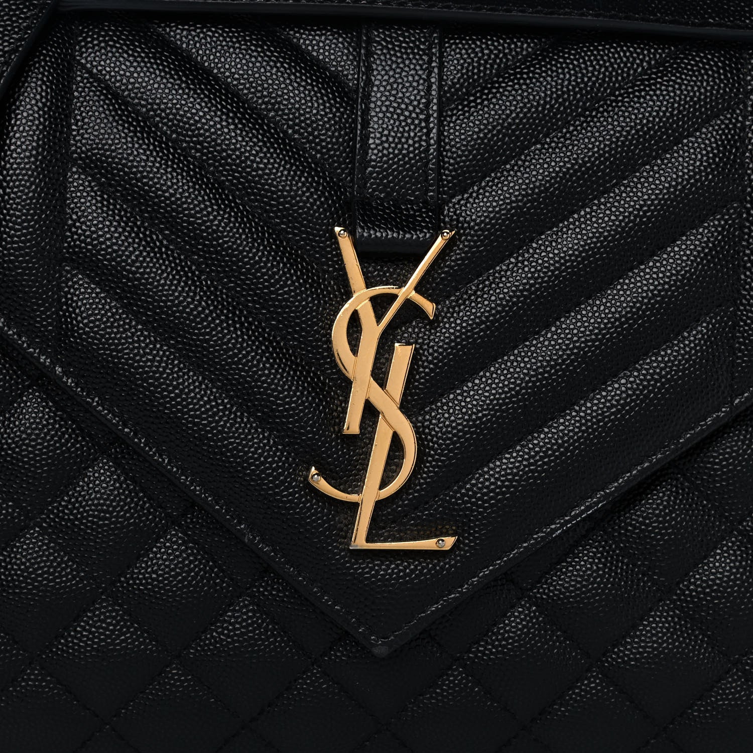 Saint Laurent Grain De Poudre Textured Mixed Matelasse Triquilt Medium Monogram Satchel Black 9 of 13