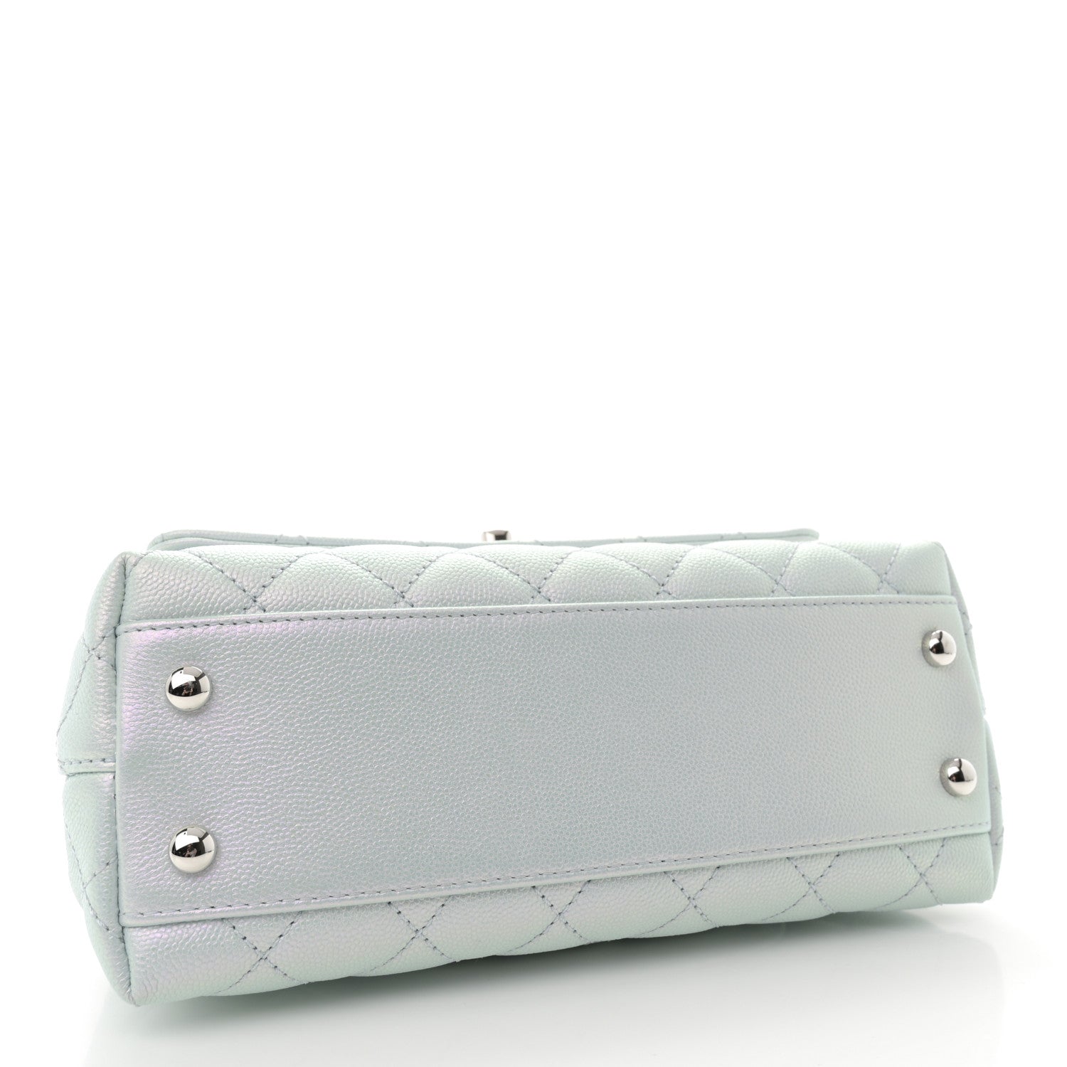 Chanel Iridescent Caviar Quilted Mini Coco Handle Flap Light Blue 4 of 11