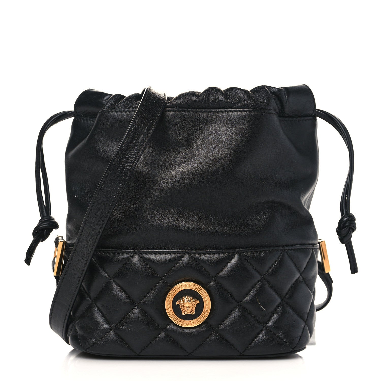 Versace Nappa Quilted Medusa Bucket Bag Black 1 of 8