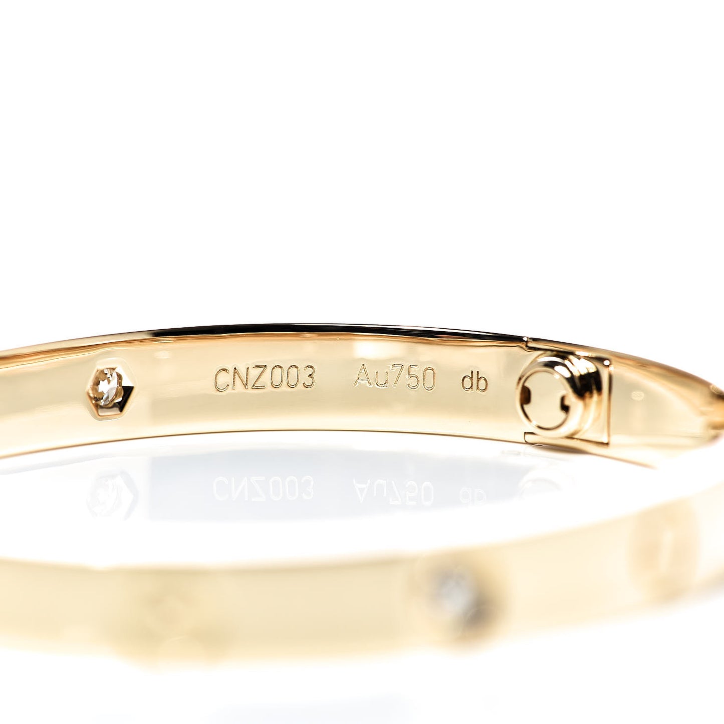 18K Yellow Gold 4 Diamond LOVE Bracelet 16