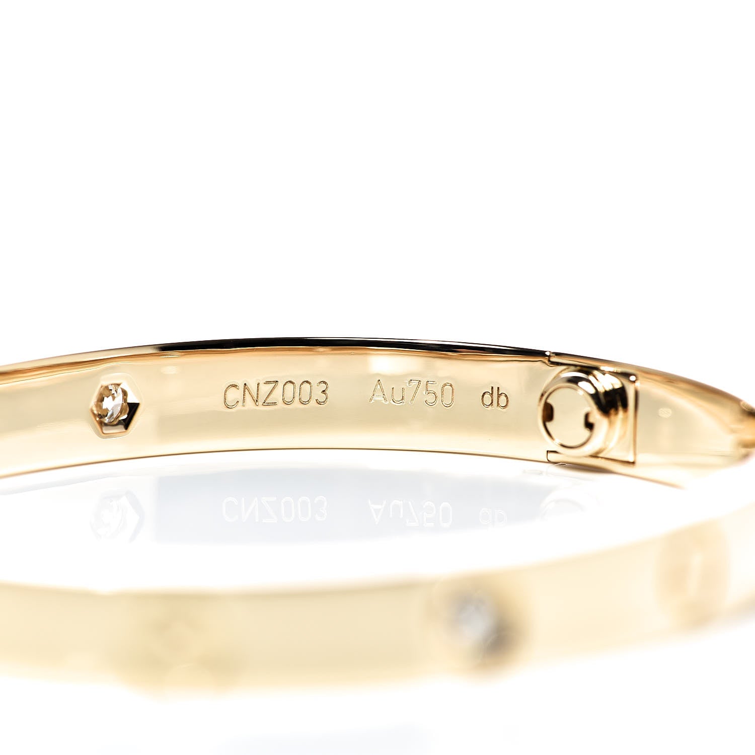 Cartier 18K Yellow Gold 4 Diamond LOVE Bracelet 16 7 of 7