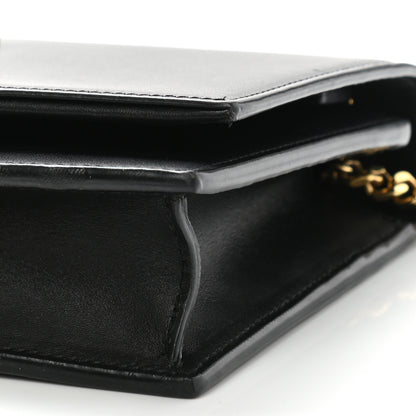 Saint Laurent Smooth Calfskin Classic Monogram Kate Tassel Chain Wallet Black 9 of 10