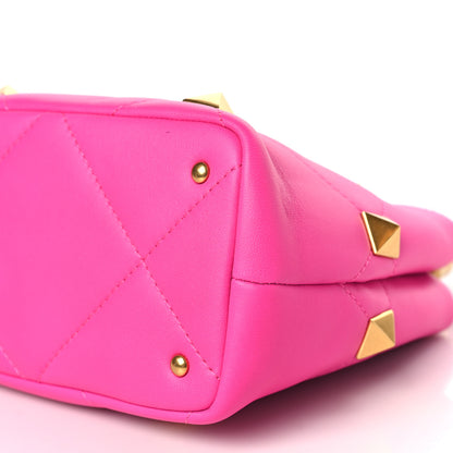 Valentino Garavani Nappa Small Roman Stud The Handle Bag Pink PP 8 of 8