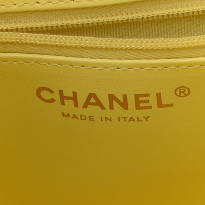 Chanel Shiny Aged Calfskin Quilted Nano Kelly Shopper Light Yellow 6 of 11