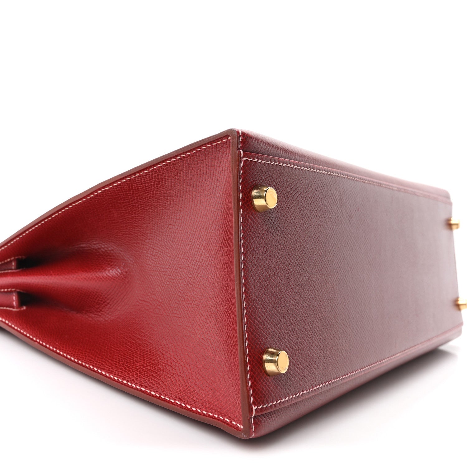 Hermes Veau Grain Lisse Kelly Sellier 32 Rouge H 8 of 9