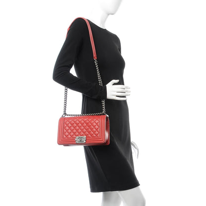 Chanel Calfskin Quilted Medium Boy Flap Red 2 of 9