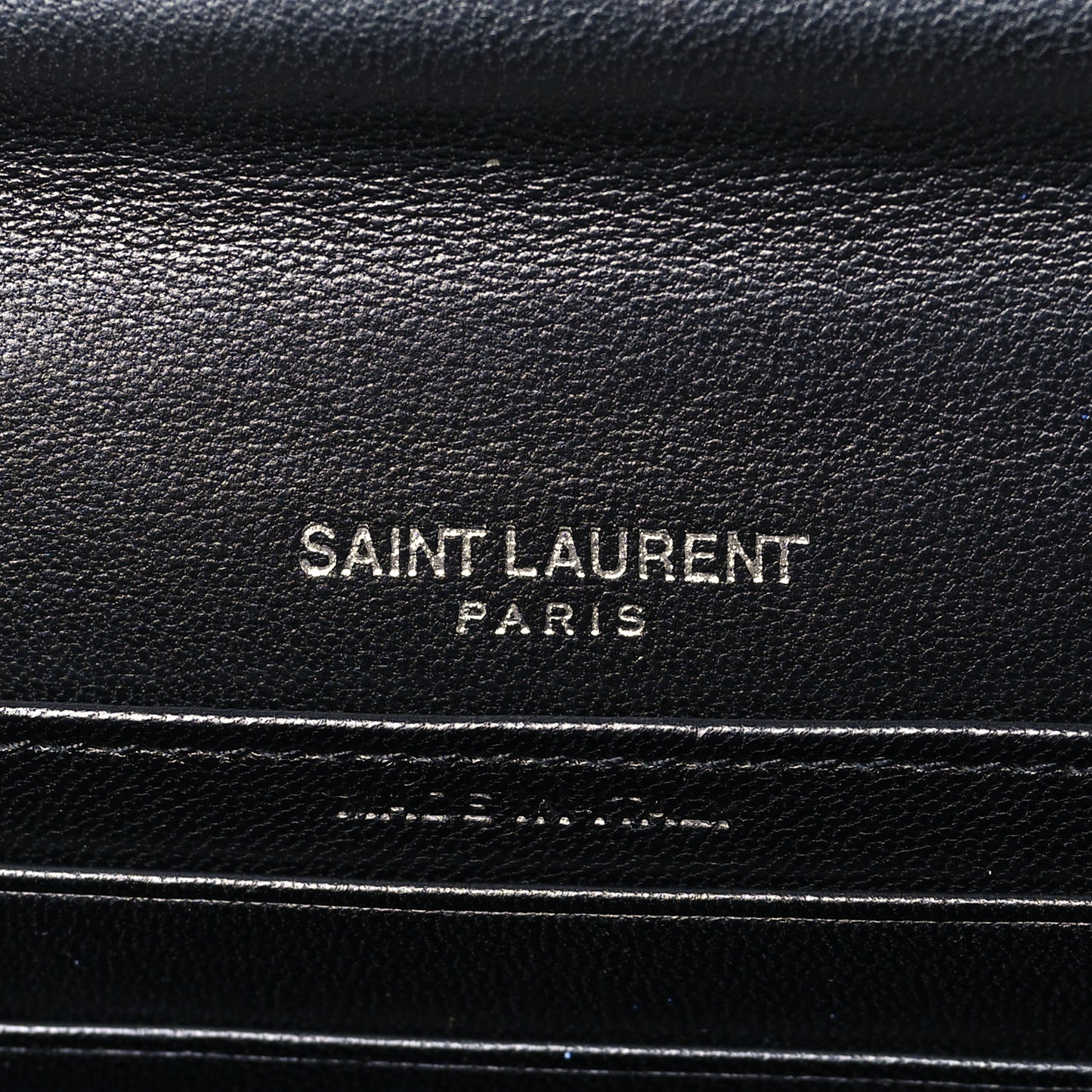 Metallic Ayers Monogram Toy Kate Strap Wallet Blue Black