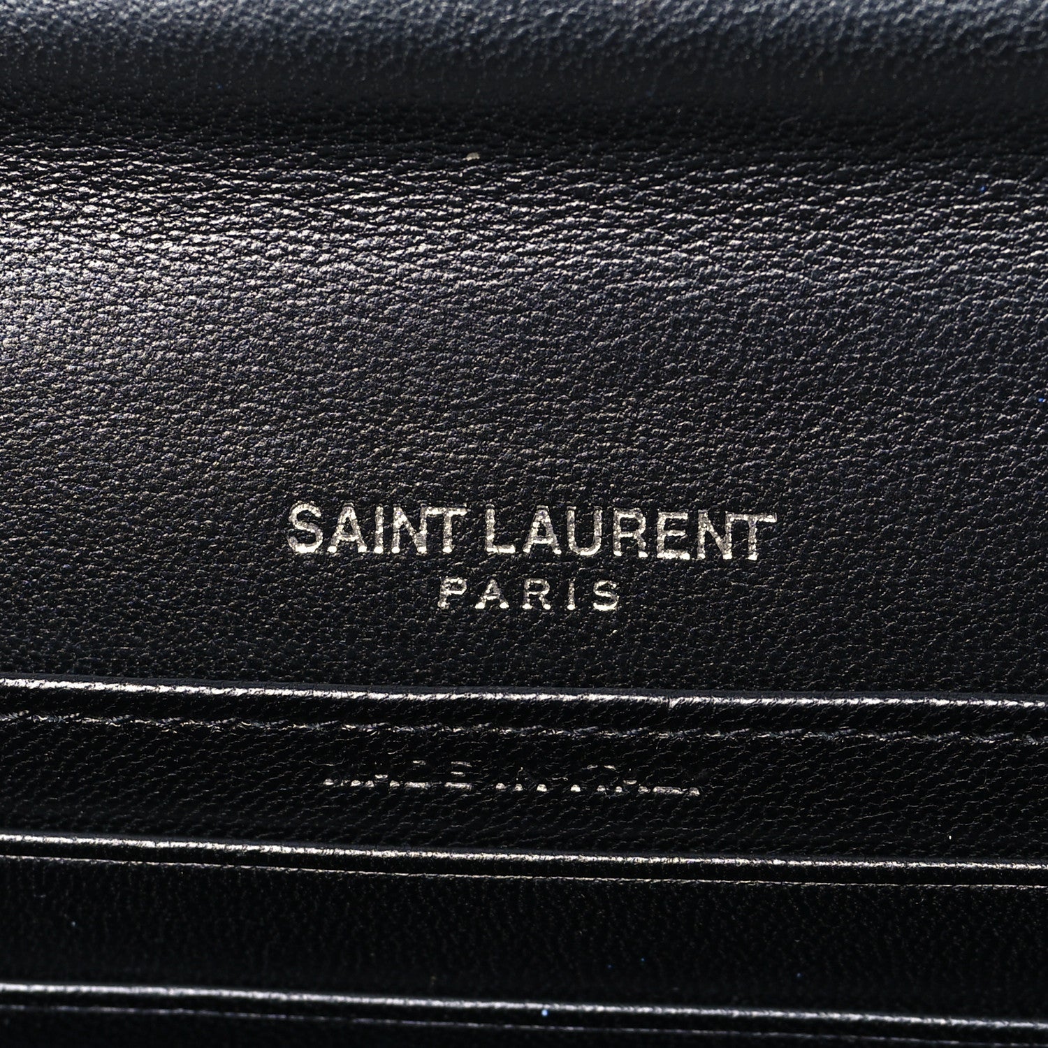 Saint Laurent Metallic Ayers Monogram Toy Kate Strap Wallet Blue Black 5 of 7