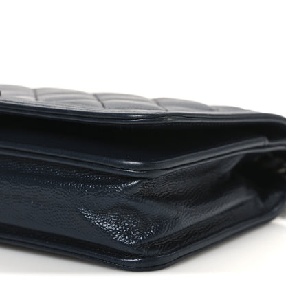 Chanel Iridescent Calfskin Quilted Boy Wallet On Chain WOC Blue 11 of 12