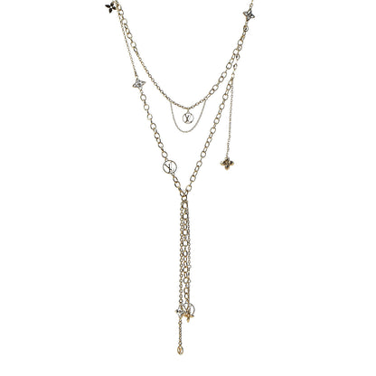 Louis Vuitton Strass Blooming Sautoir Layered Necklace Gold 1 of 5