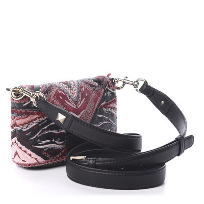 Valentino Garavani Calfskin Embroidered Small Demilune Crossbody Bag Black 3 of 8