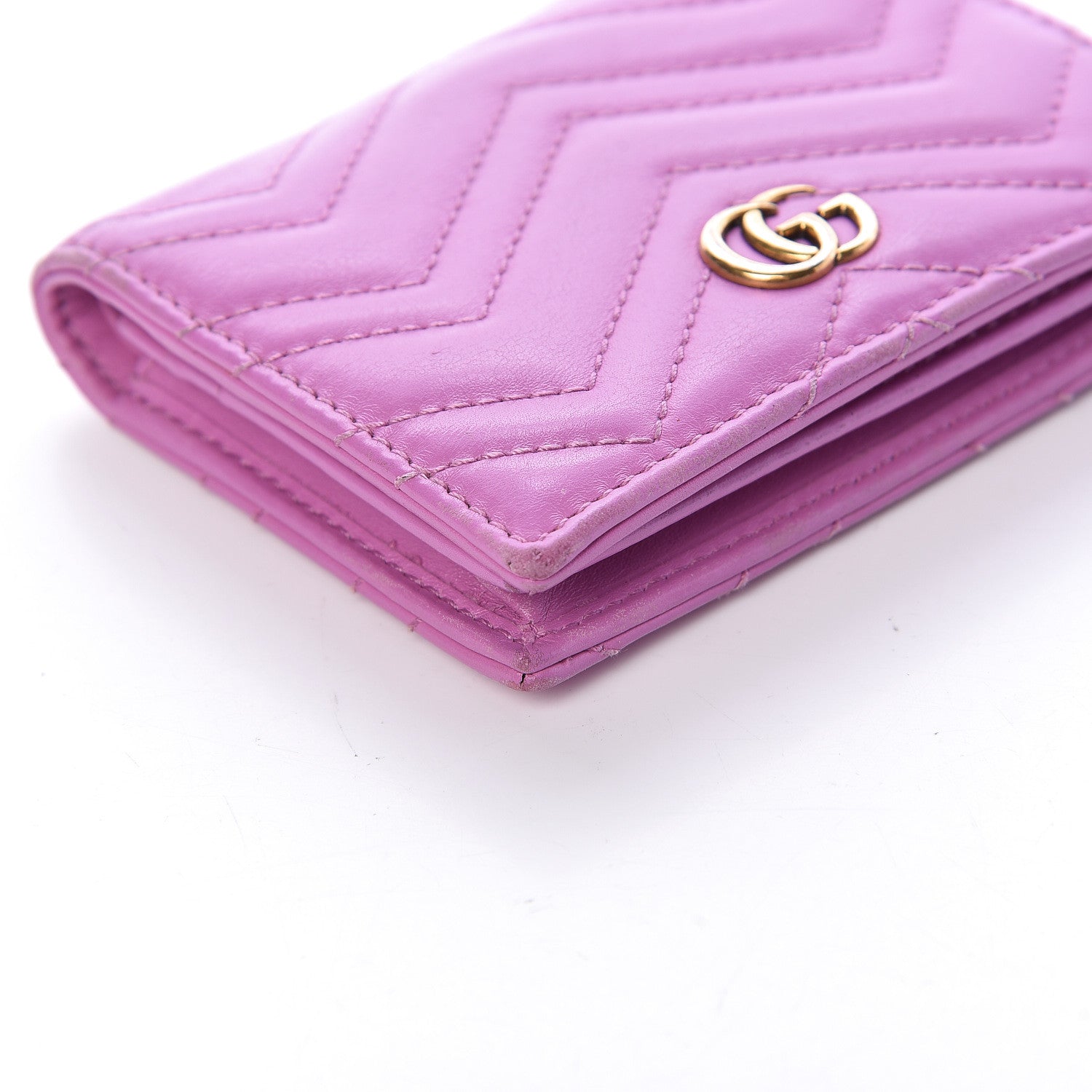 Gucci Calfskin Matelasse GG Marmont Card Case Candy Mousse 8 of 15