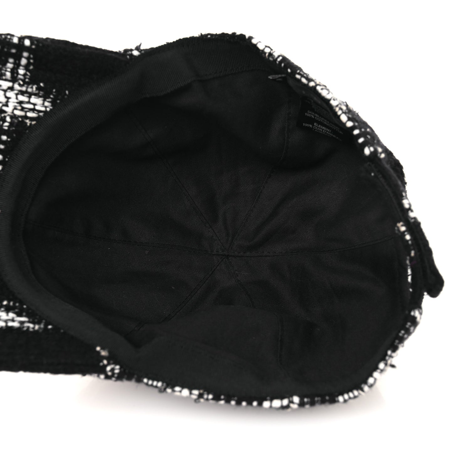 Tweed Cap Hat M Black White