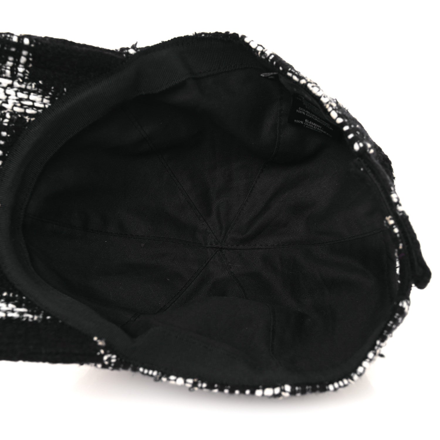 Chanel Tweed Cap Hat M Black White 7 of 10