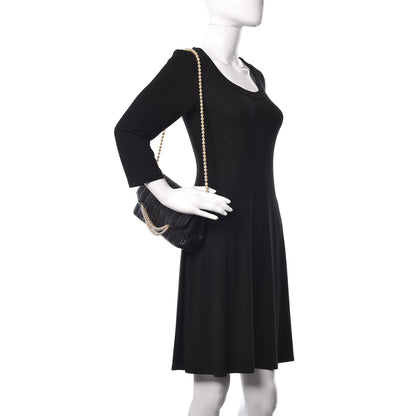 Chanel Lambskin Chocolate Bar Pearl Chain Flap Black 2 of 13