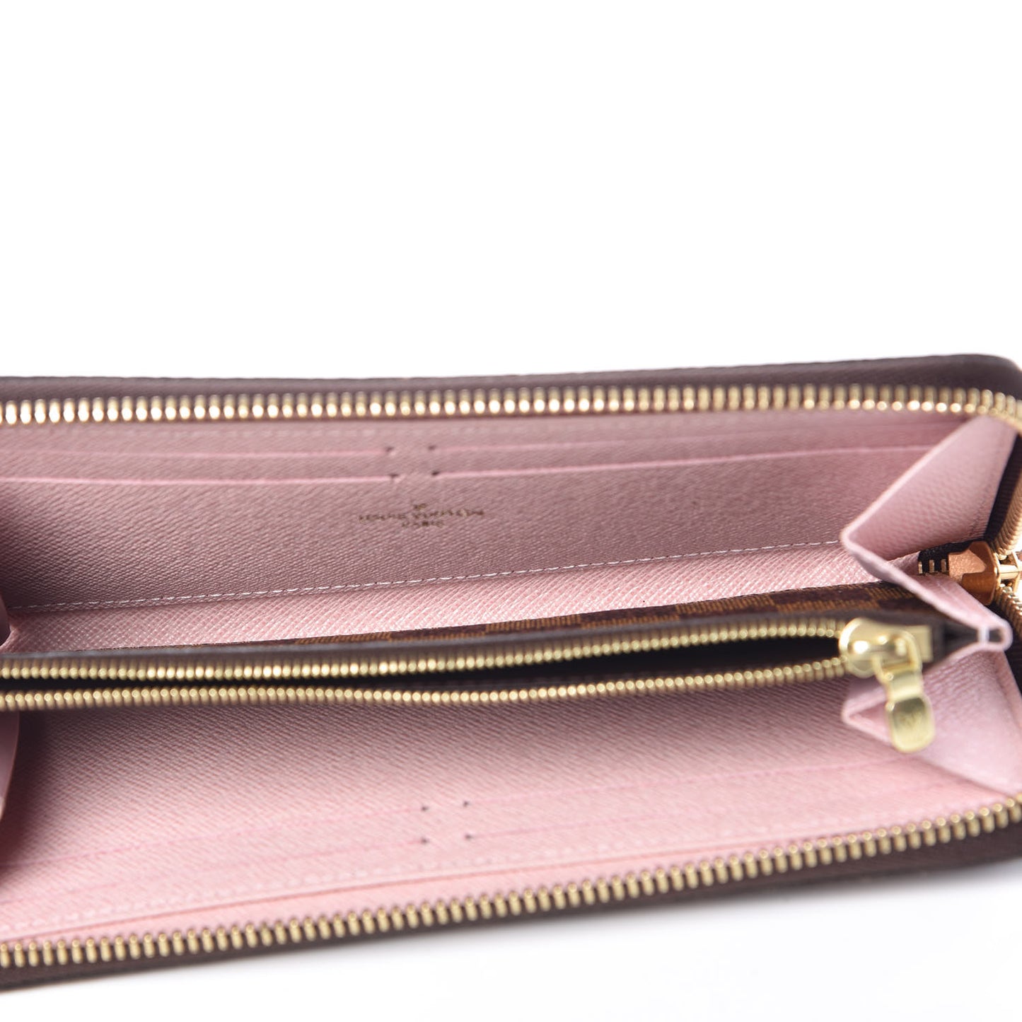 Damier Ebene Clemence Wallet Rose Ballerine