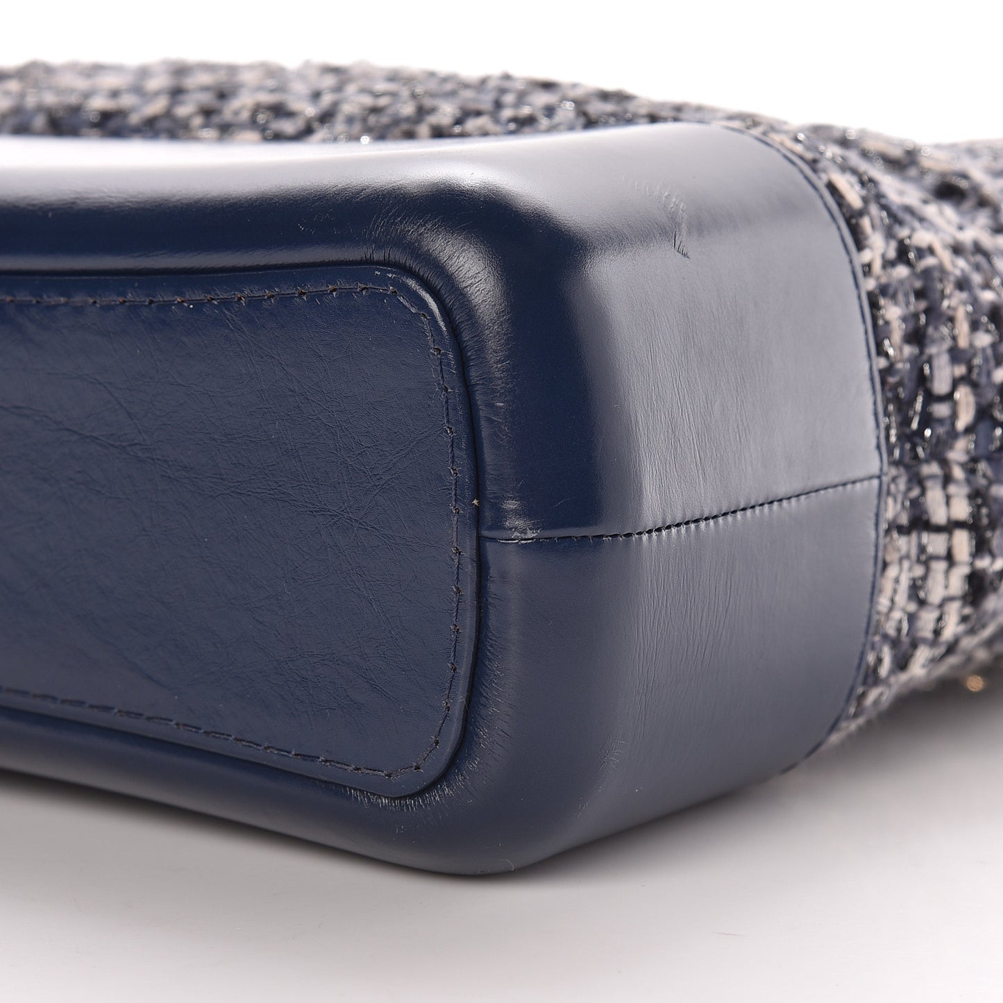 Tweed Calfskin Quilted Medium Gabrielle Hobo Navy