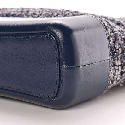 Chanel Tweed Calfskin Quilted Medium Gabrielle Hobo Navy 10 of 12