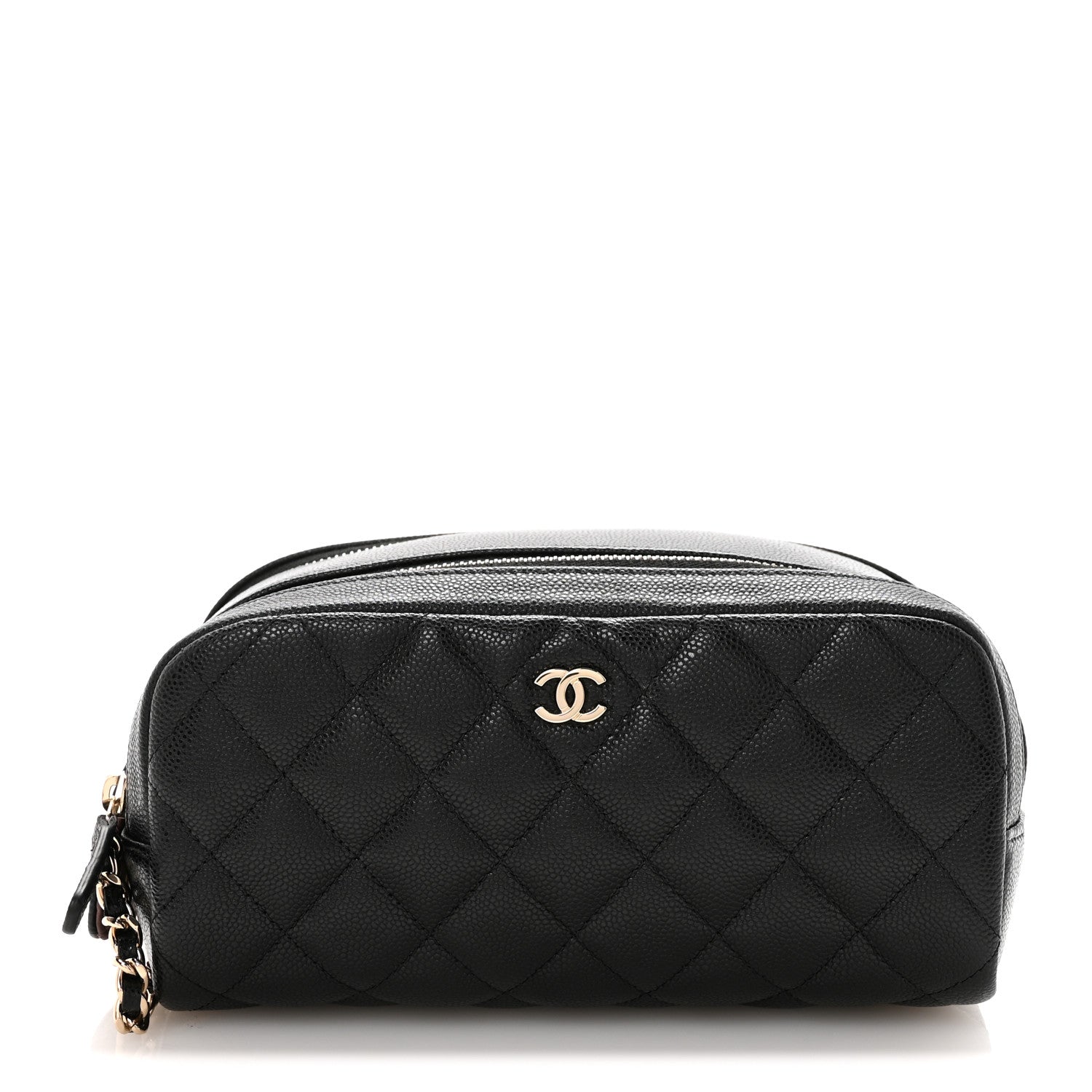 Chanel Caviar Quilted Toiletry Case With Chain Black 1 of 8