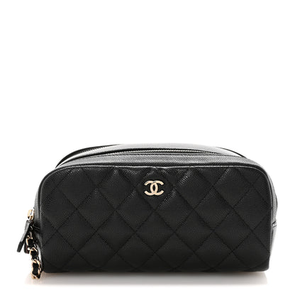 Chanel Caviar Quilted Toiletry Case With Chain Black 1 of 8