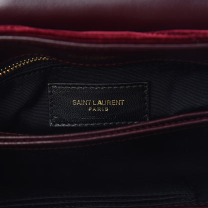 Saint Laurent Velvet Y Quilted Monogram Toy Loulou Crossbody Bag French Burgundy 6 of 11