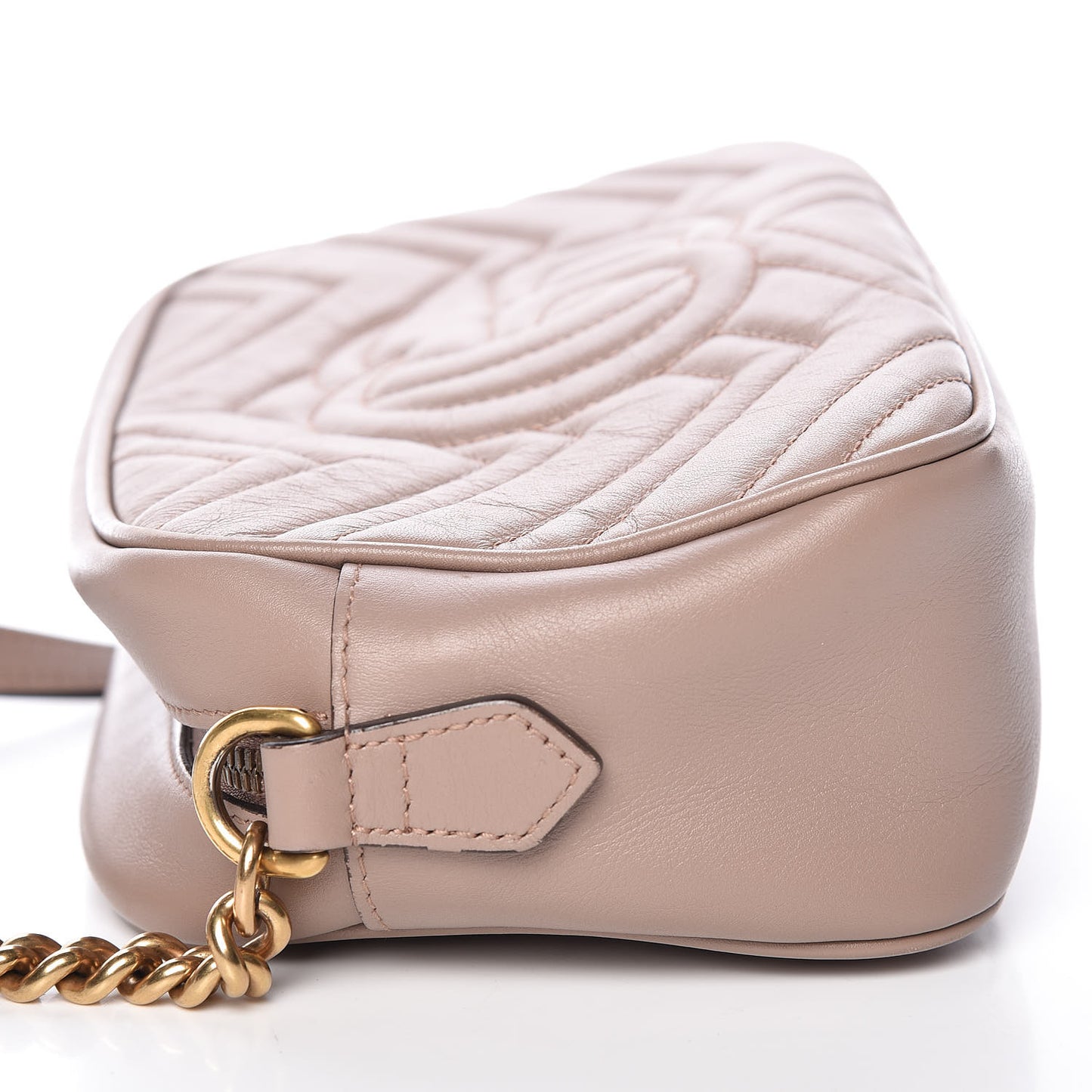 Calfskin Matelasse Small GG Marmont Chain Shoulder Bag Porcelain Rose