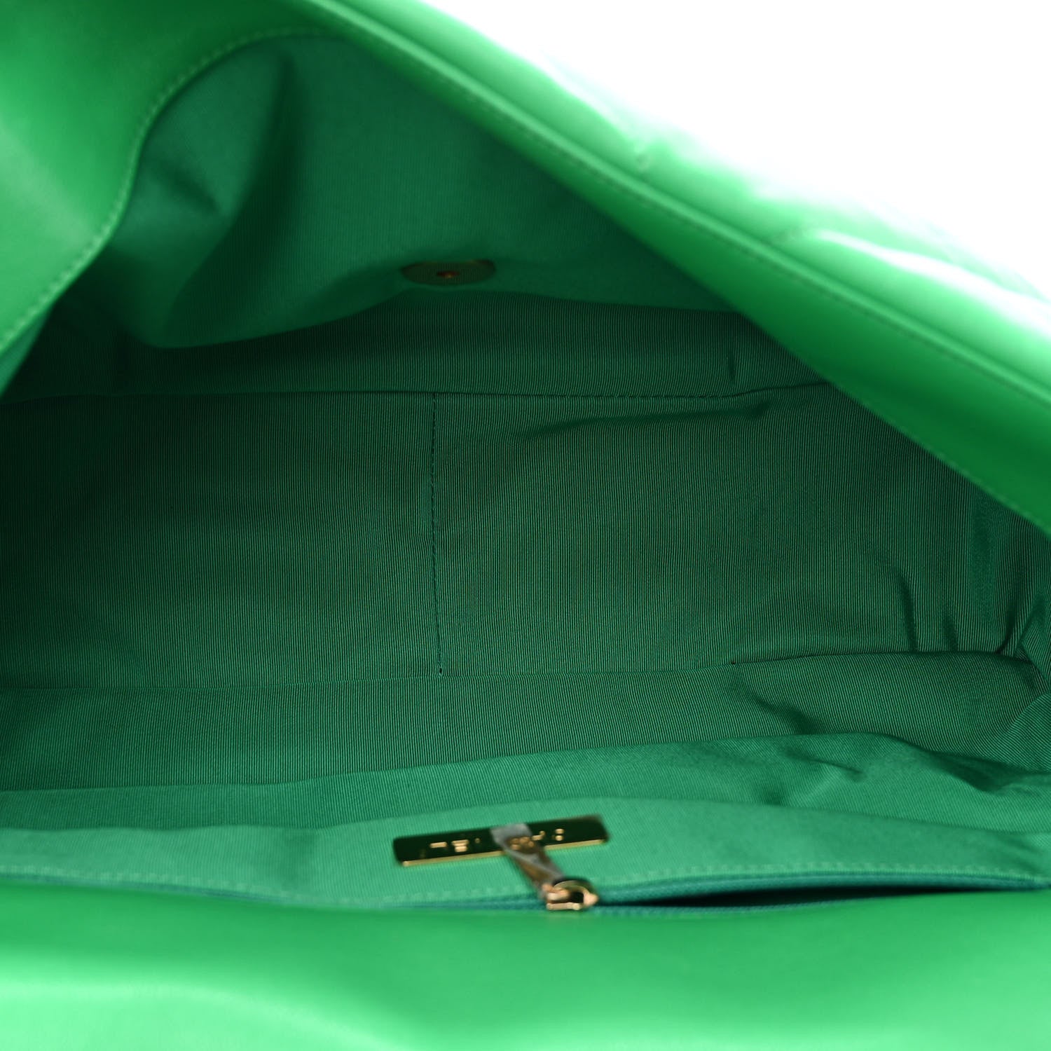 Chanel Lambskin Quilted Maxi Chanel 19 Flap Green 5 of 10