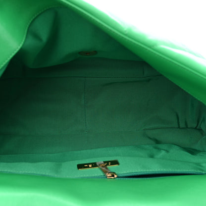 Chanel Lambskin Quilted Maxi Chanel 19 Flap Green 5 of 10
