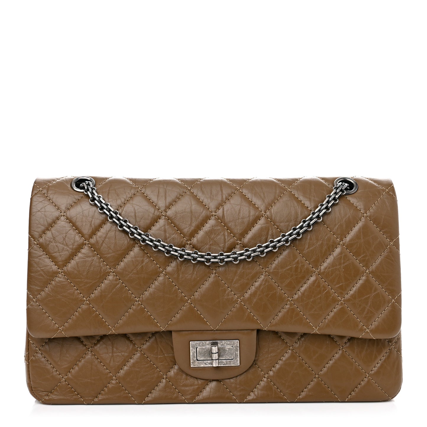 Aged Calfskin Quilted 2.55 Reissue 227 Flap Brown