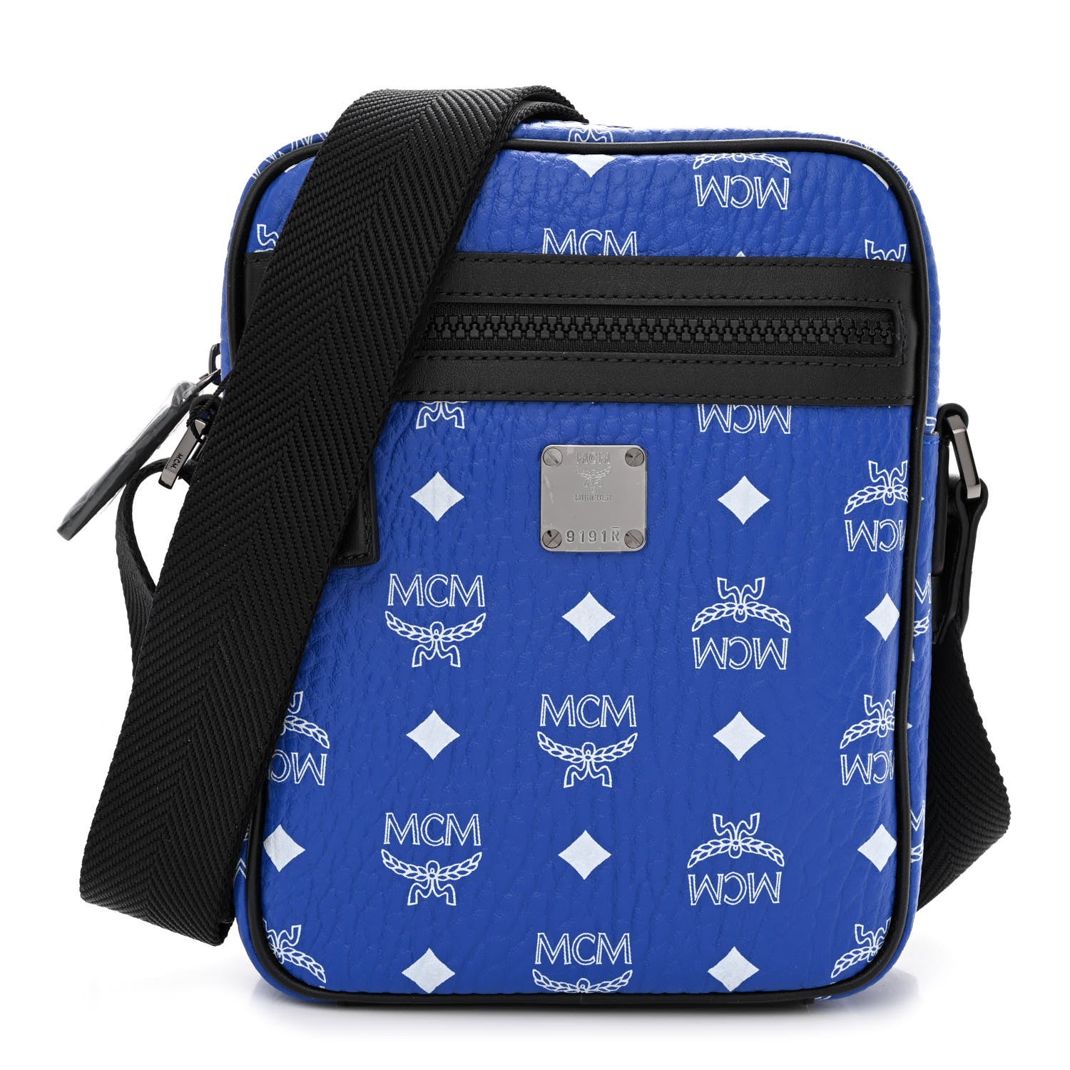 MCM Visetos Surf The Web Crossbody Blue 1 of 9