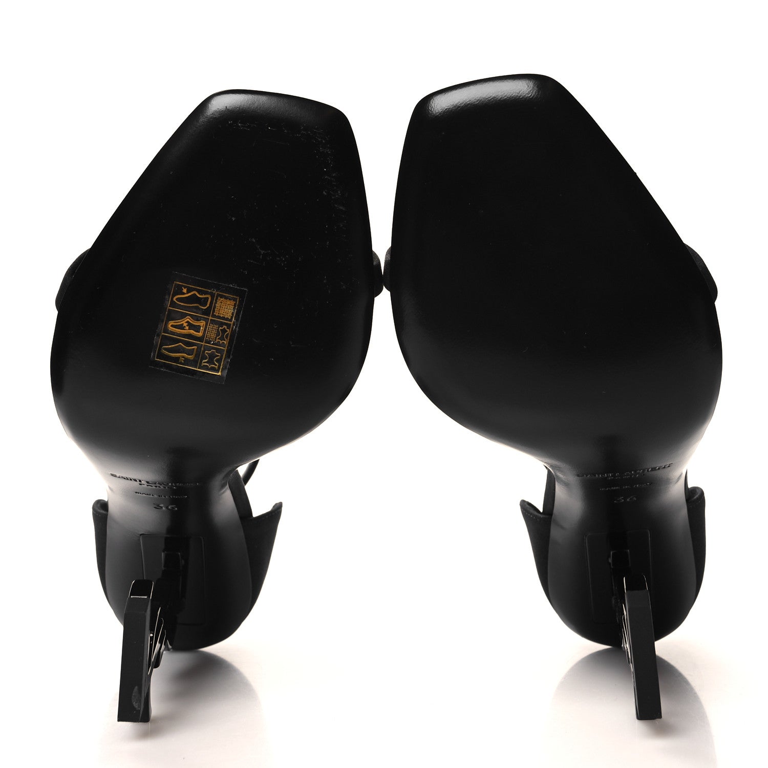 Saint Laurent Calfskin Opyum 110 Sandals 36 Black 5 of 9