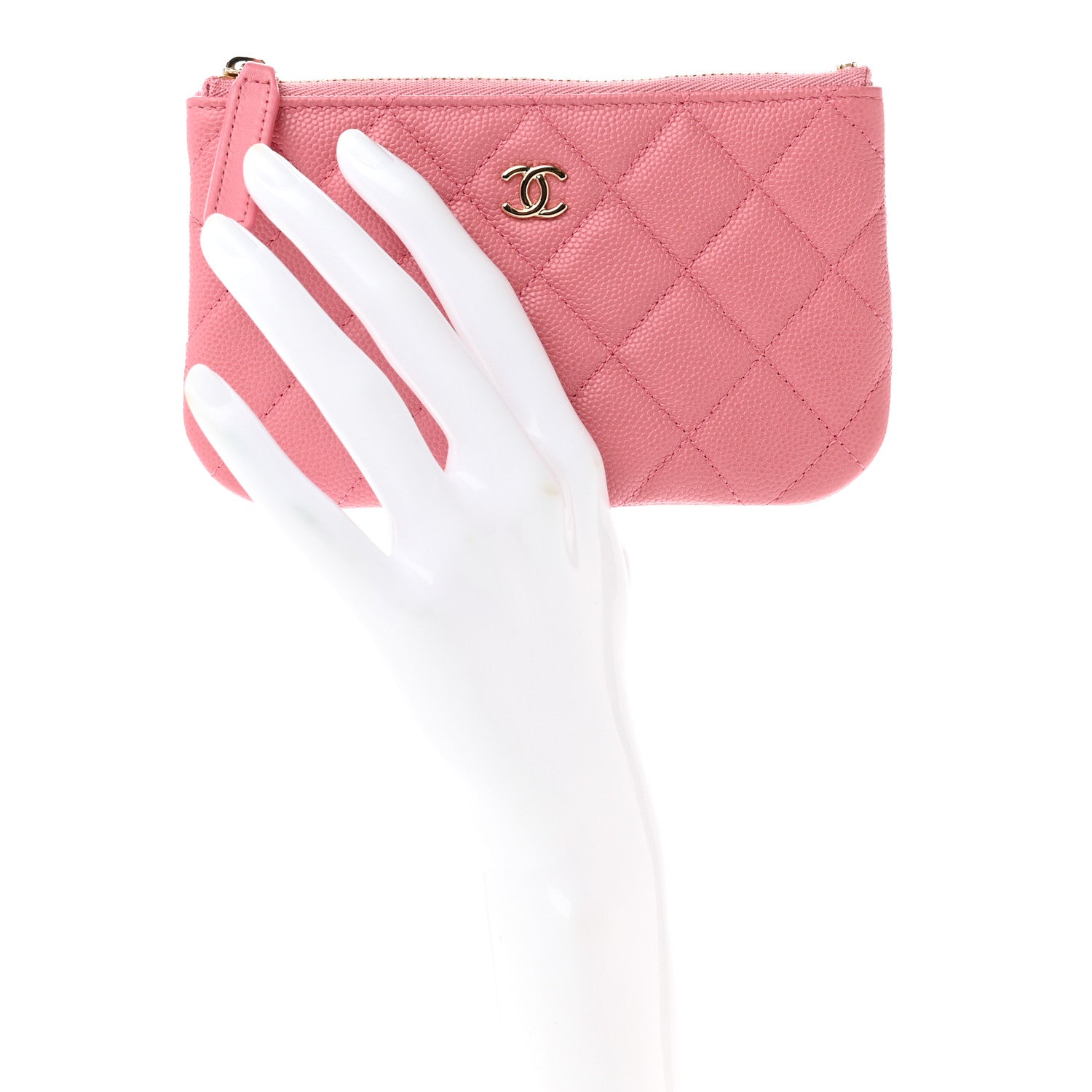 Chanel Caviar Quilted Small Cosmetic Case Dark Pink 2 of 7