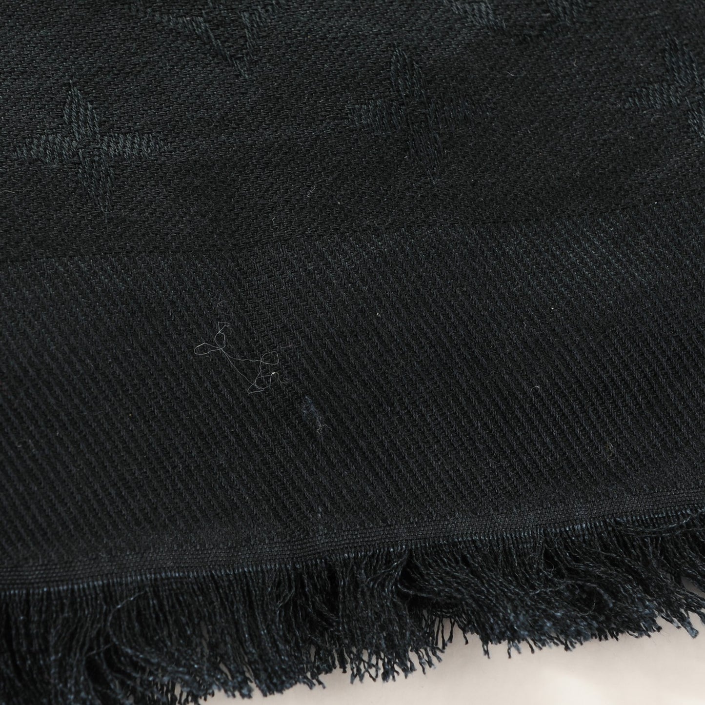 Silk Wool Monogram World Tour Shawl Black