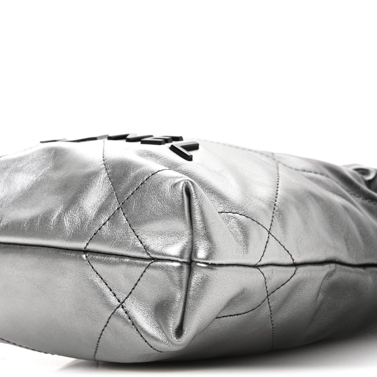 Chanel Metallic Shaded Calfskin Quilted Mini Chanel 22 Black Silver 10 of 11